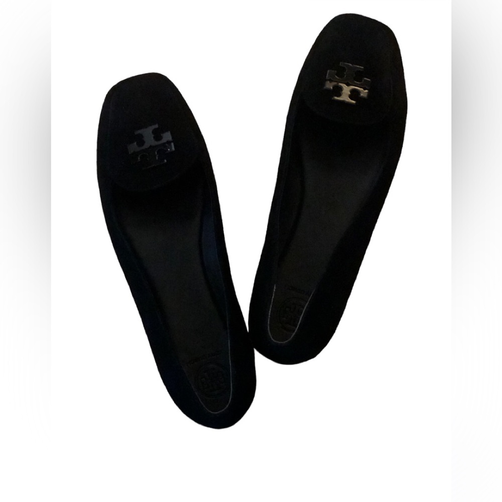 Tori Burch Black Suede Fitz Loafer
